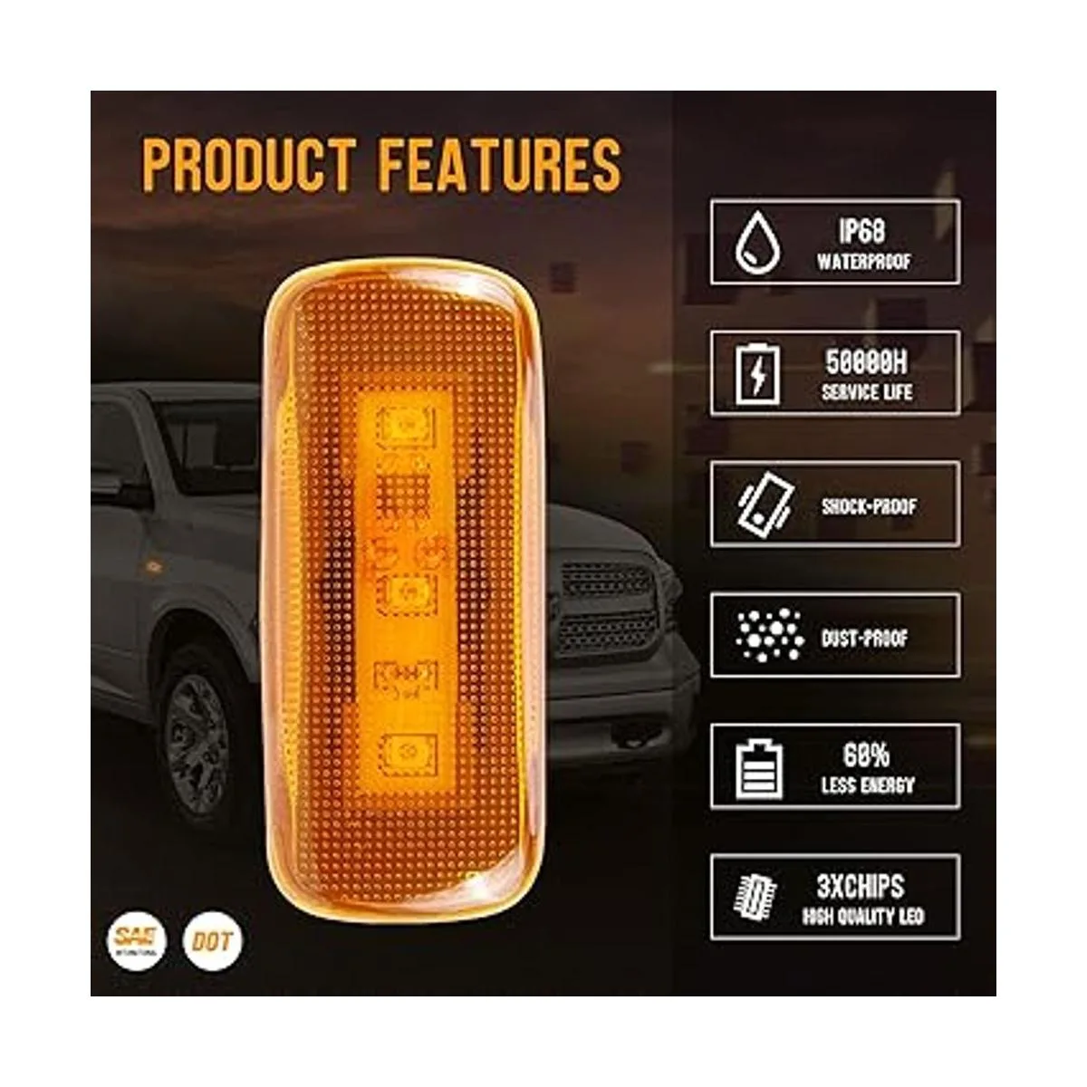 4 luces LED de doble cabina para Dodge Ram 2500 3500 2_3