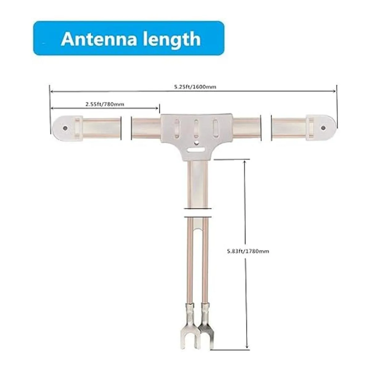 Ancable Antena FM 300 Ohm en forma de T Dipolo Radio Ant_5