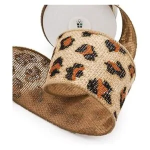 CT CRAFT LLC Cinta de arpillera con alambre de leopardo_3