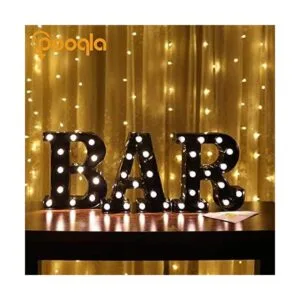 Pooqla Letras iluminadas con luces Luz LED letra negra_5