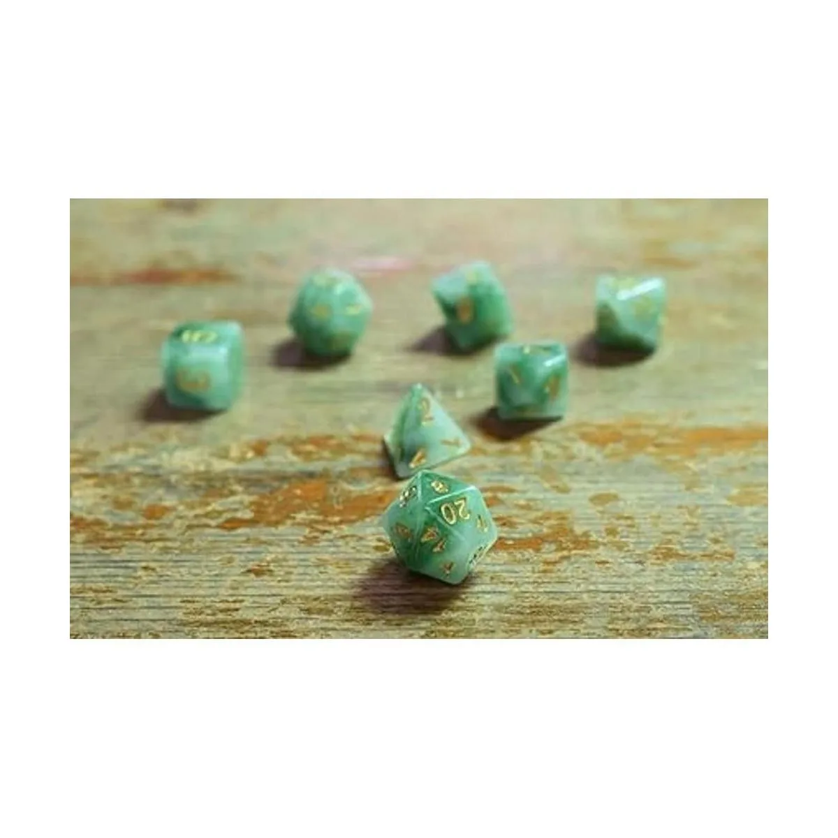 HDdais Juegos de dados poliédricos DND de 7 dados de jade_5
