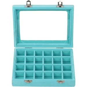 Ivosmart Caja organizadora de cristal de terciopelo para_2