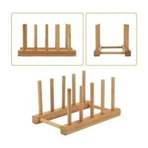 Escurridor de platos de madera de bambú para escurridor de_7