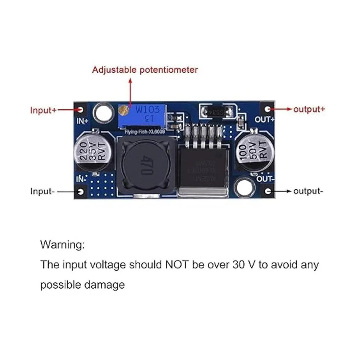 HiLetgo Módulo ajustable de 5 unidades XL6009 de DCDC_3