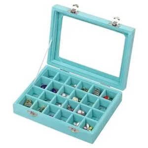 Ivosmart Caja organizadora de cristal de terciopelo para_3