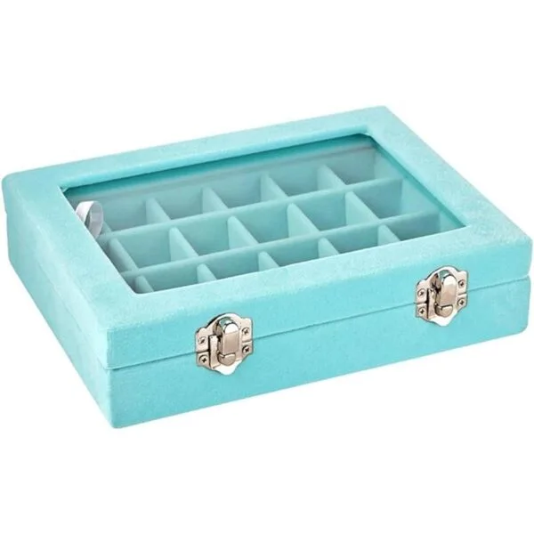 Ivosmart Caja organizadora de cristal de terciopelo para_4