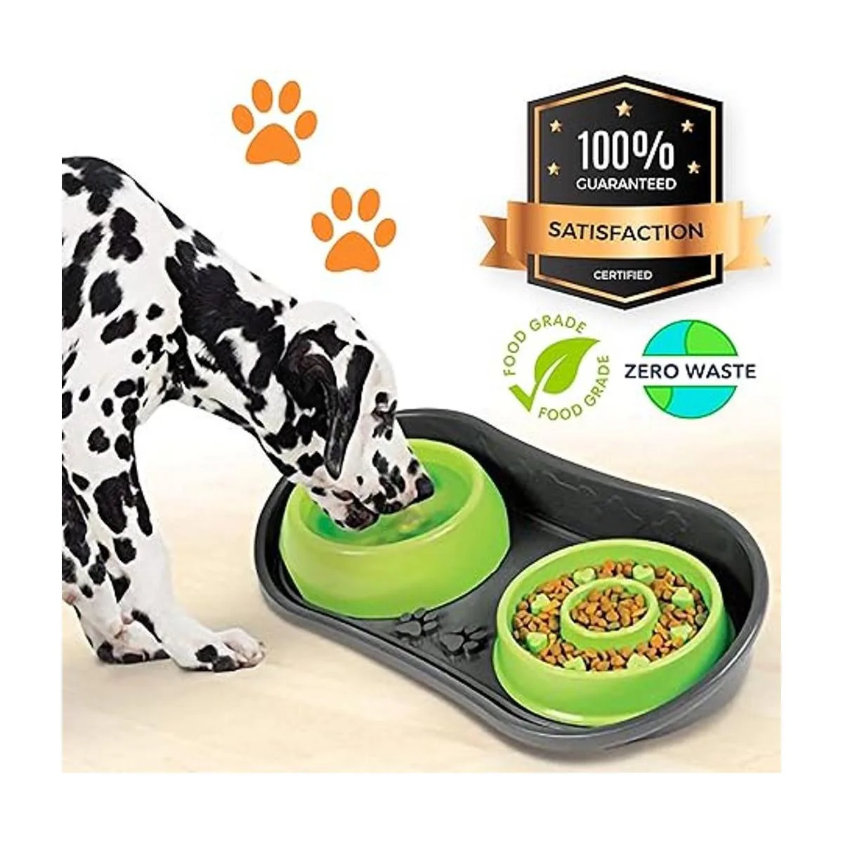 Bandeja antideslizante para mascotas con 2 cuencos lentos_5