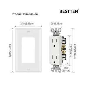BESTTEN Toma de receptáculo de decoración resistente a_5