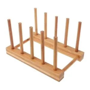 Escurridor de platos de madera de bambú para escurridor de_1