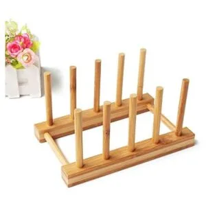Escurridor de platos de madera de bambú para escurridor de_6
