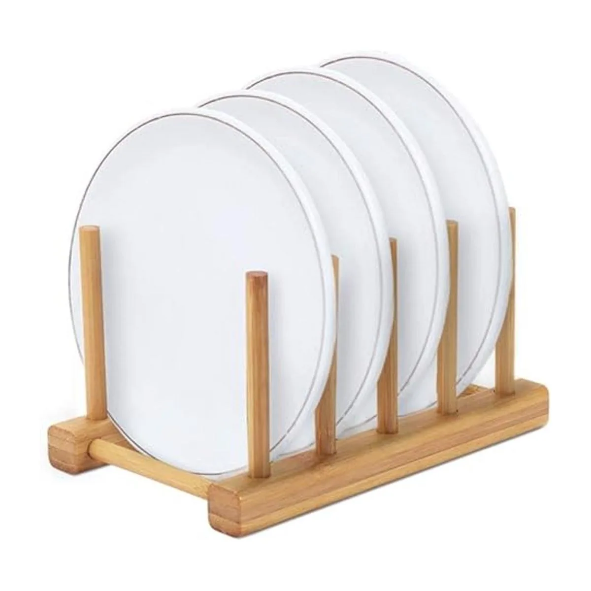 Escurridor de platos de madera de bambú para escurridor de_2