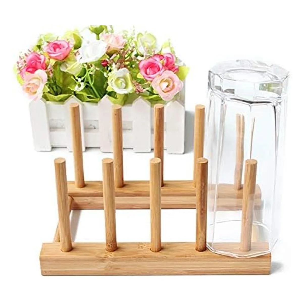 Escurridor de platos de madera de bambú para escurridor de_5