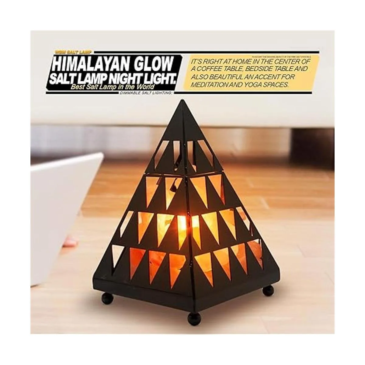 Himalayan Glow Luz nocturna de cristal estilo pirámide_4