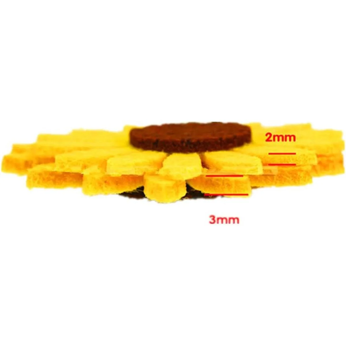 Surtido de 3 tamaños 30 piezas de fieltro de girasoles_3