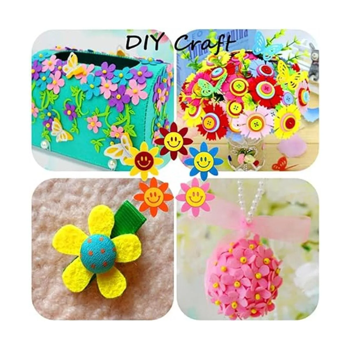 Surtido de 3 tamaños 30 piezas de fieltro de girasoles_7