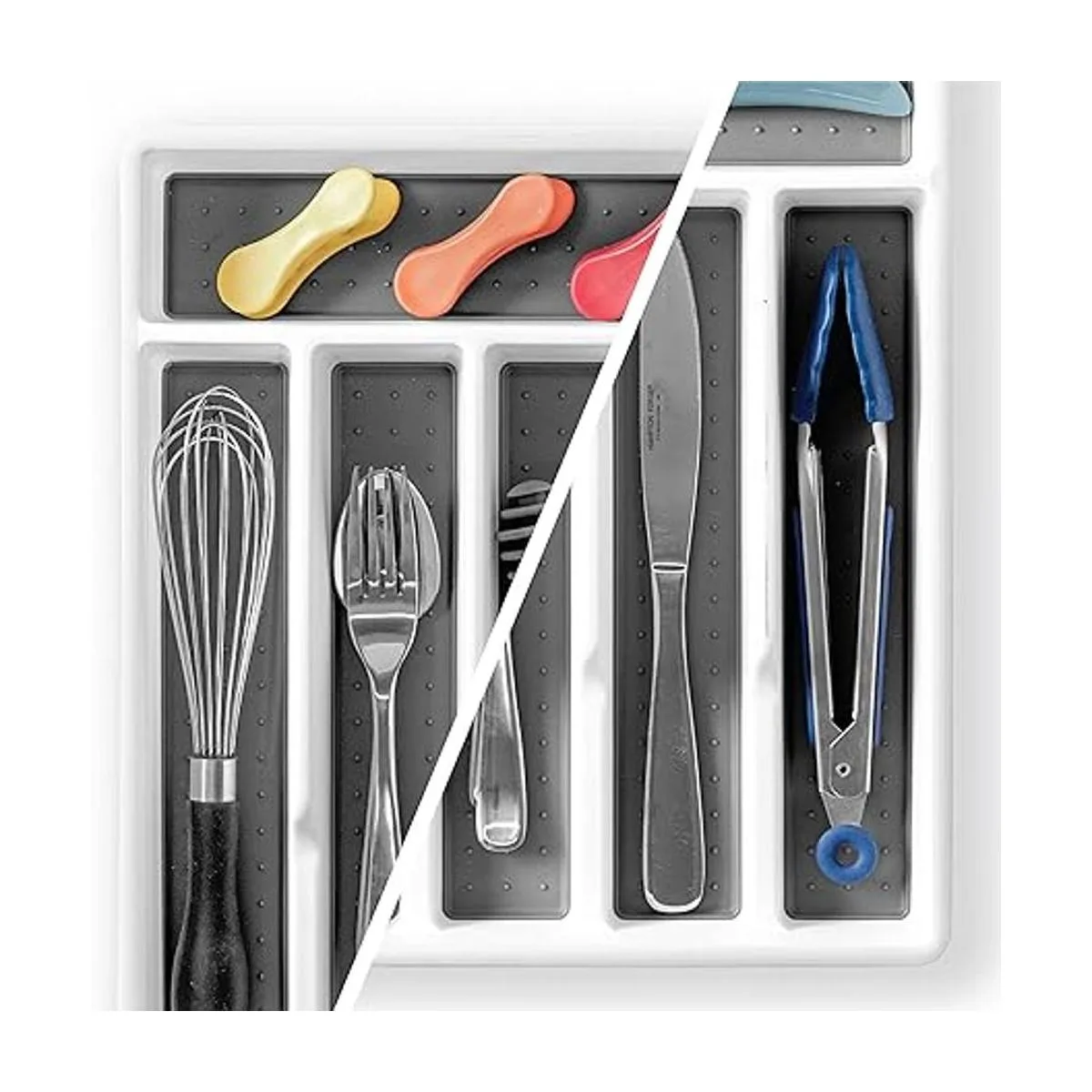 BINO Organizador de cubiertos de 5 ranuras blanco_4