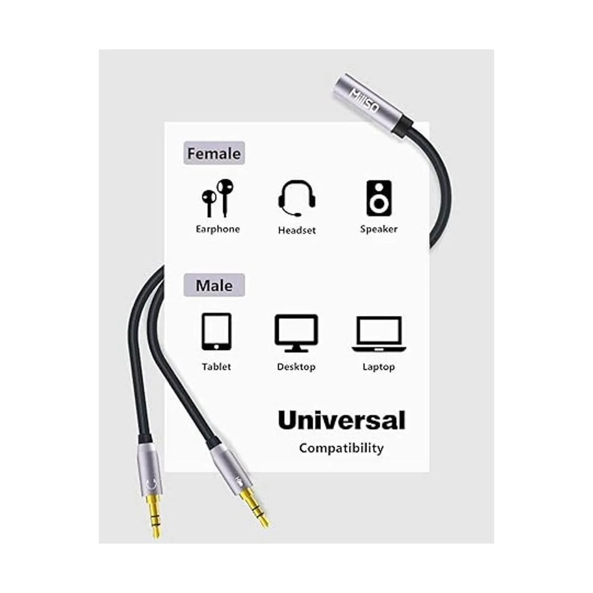 MillSO Divisor de auriculares CTIA para computadora_4