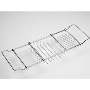 Estante de baño extensible de latón para bañera elegante_2