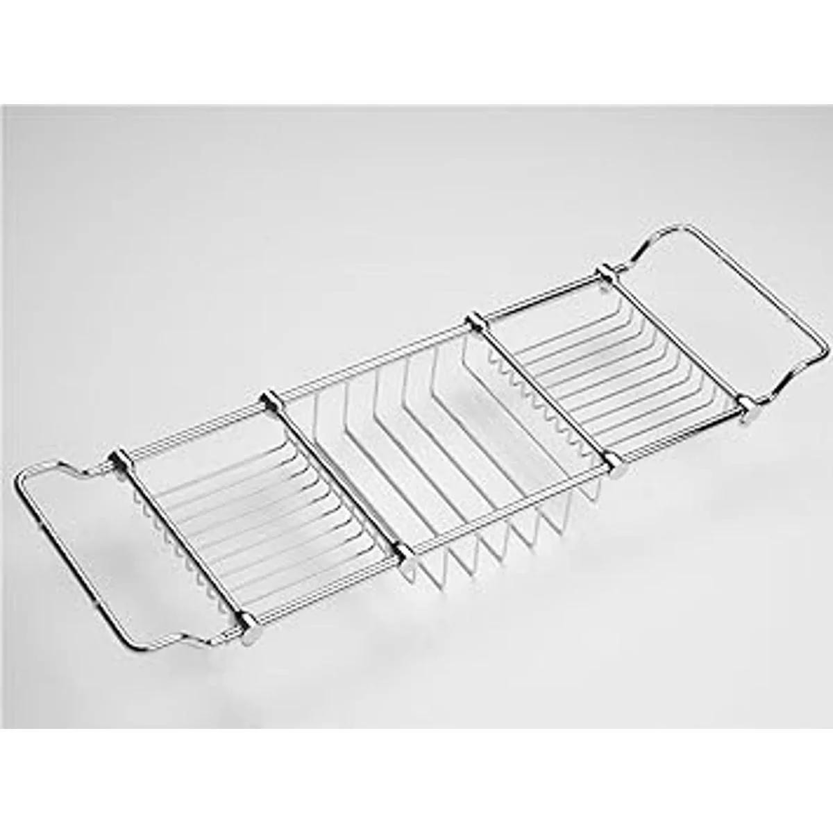 Estante de baño extensible de latón para bañera elegante_2