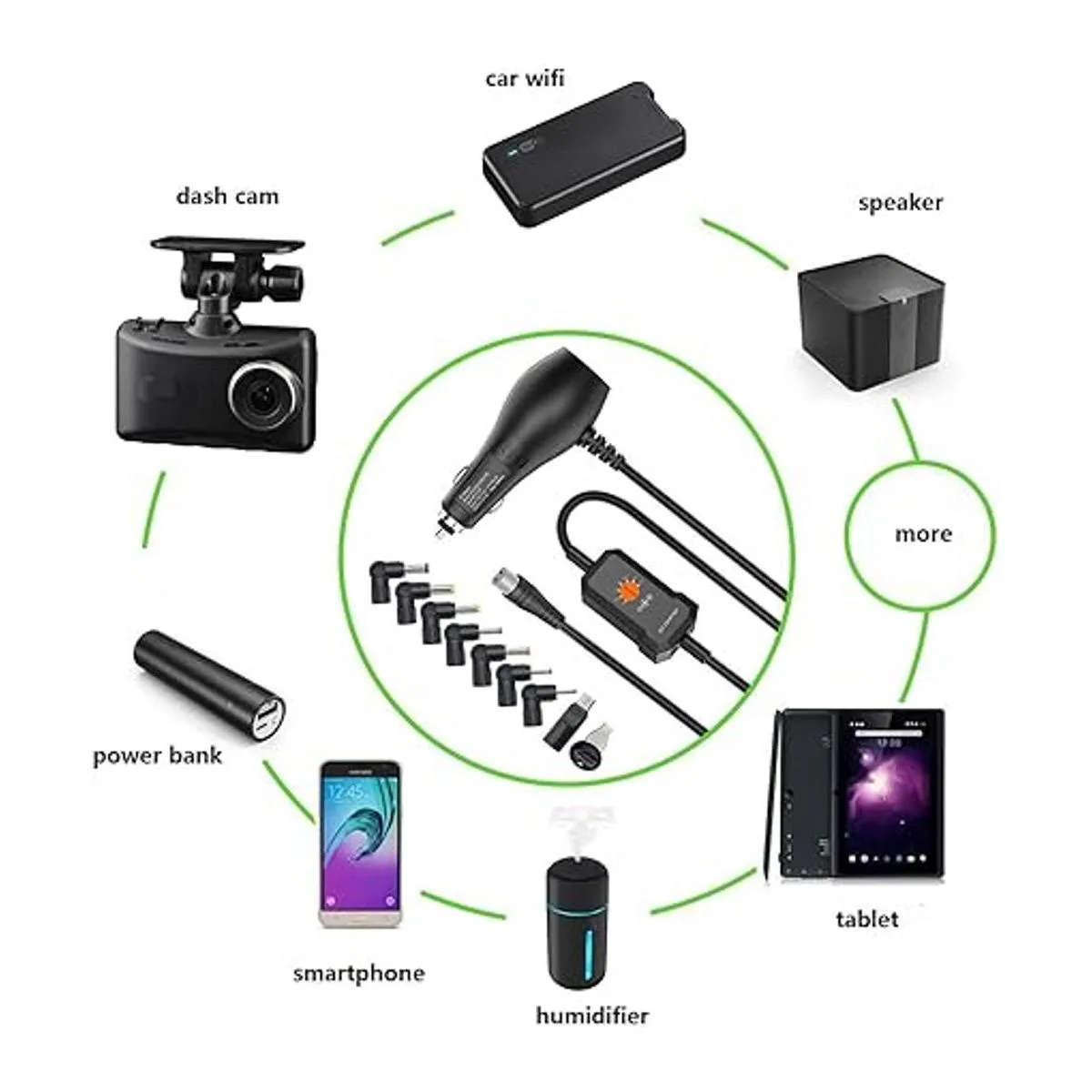 PowsEED DC12 V coche 12 W adaptador de corriente universal_6