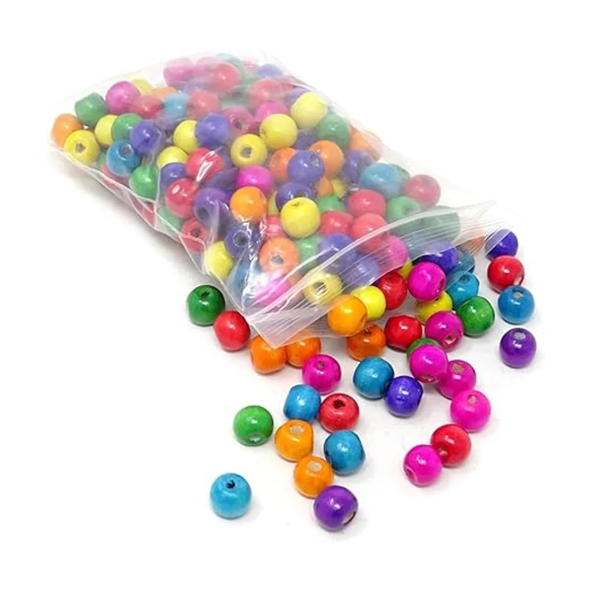 Honbay 600 cuentas redondas de madera de varios colores_4