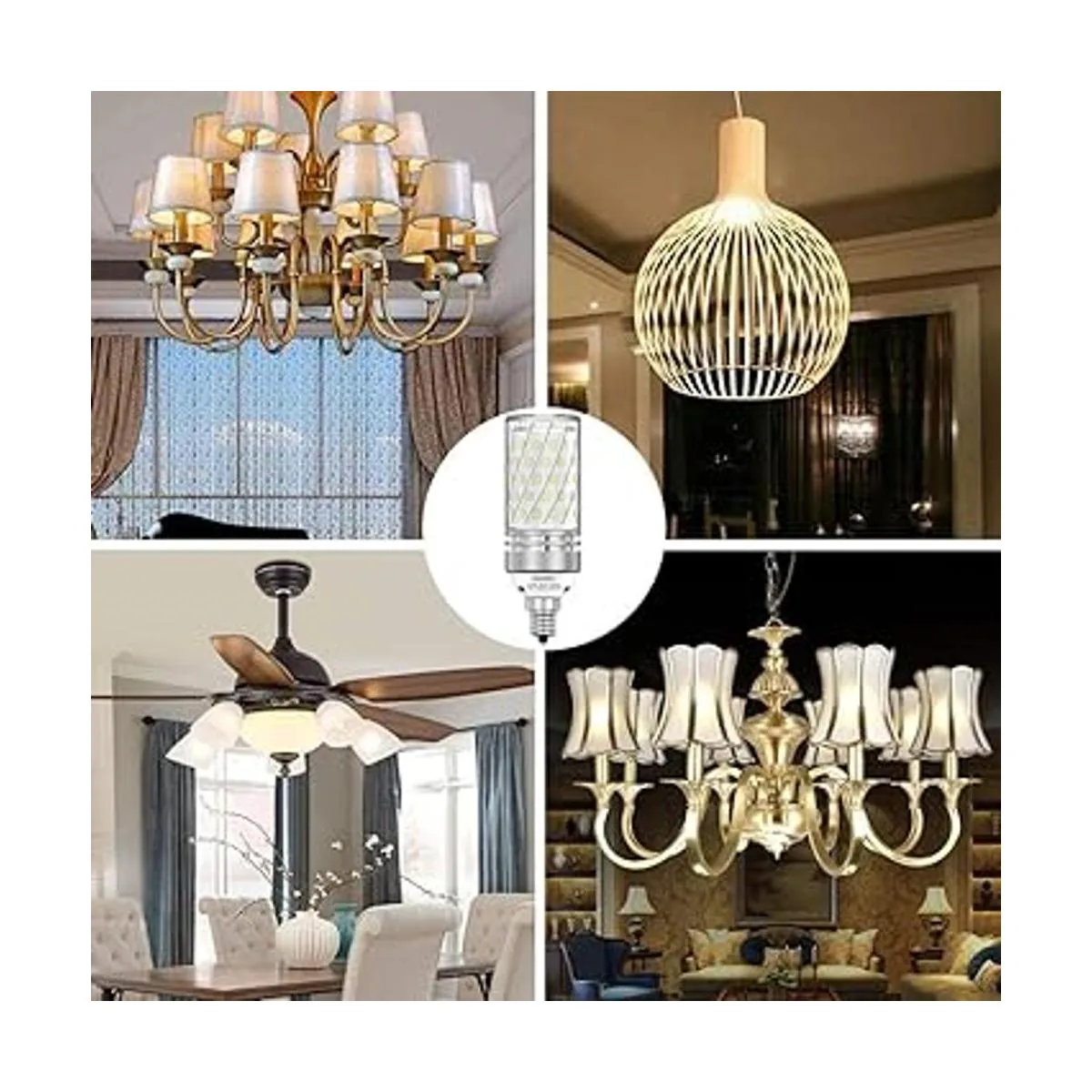 PAVOO Bombillas LED E12 bombillas LED de candelabro de 12_2