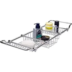 Estante de baño extensible de latón para bañera elegante_1