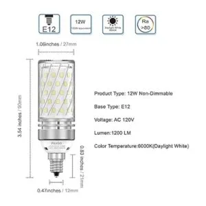PAVOO Bombillas LED E12 bombillas LED de candelabro de 12_3