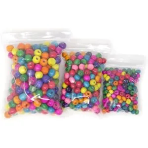 Honbay 600 cuentas redondas de madera de varios colores_3