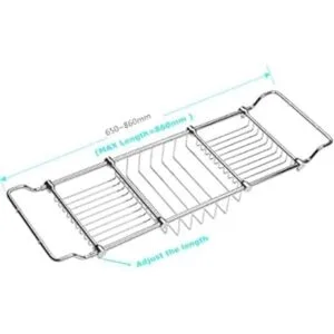 Estante de baño extensible de latón para bañera elegante_5