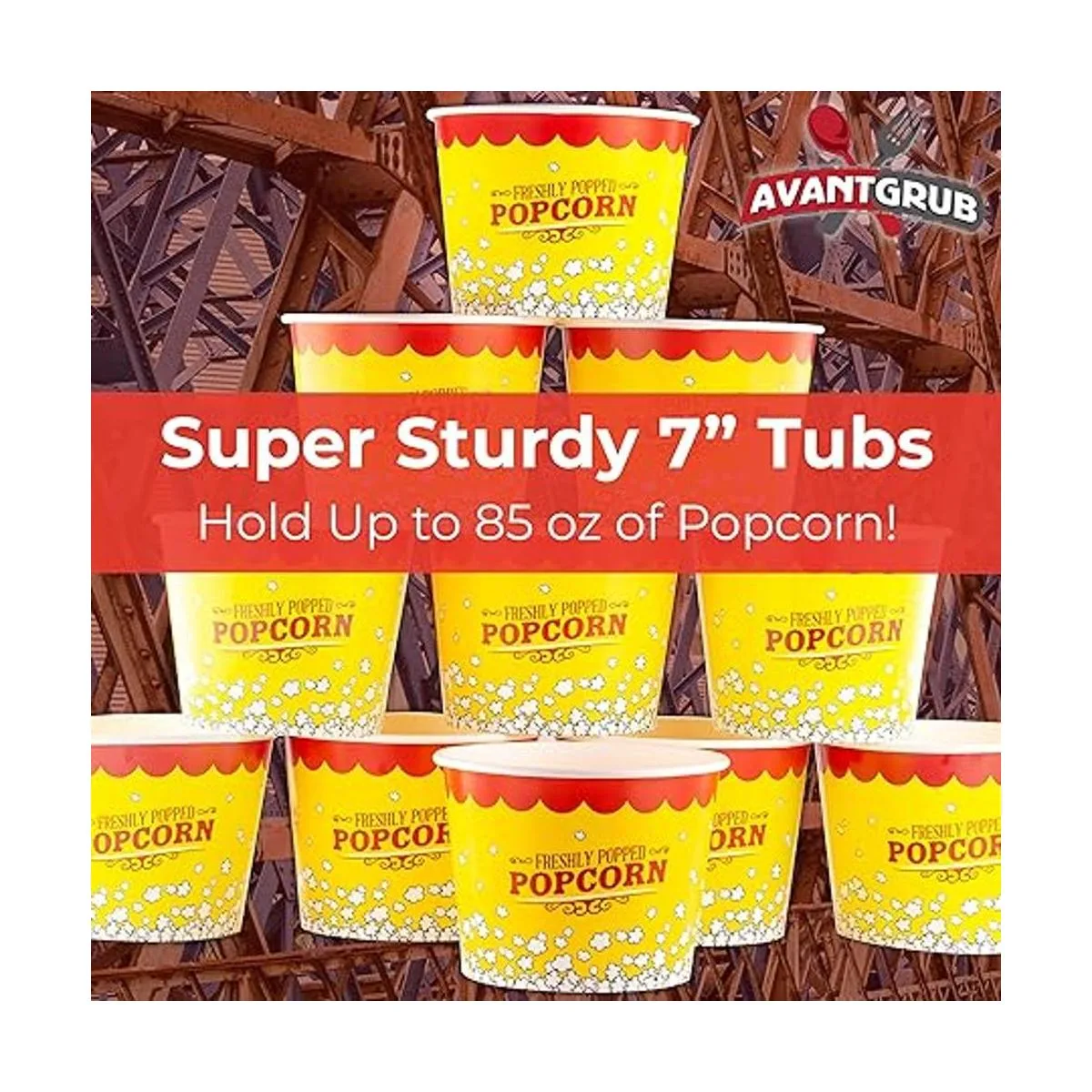 Paquete de 25 cubos de palomitas de maíz retro a prueba de_5