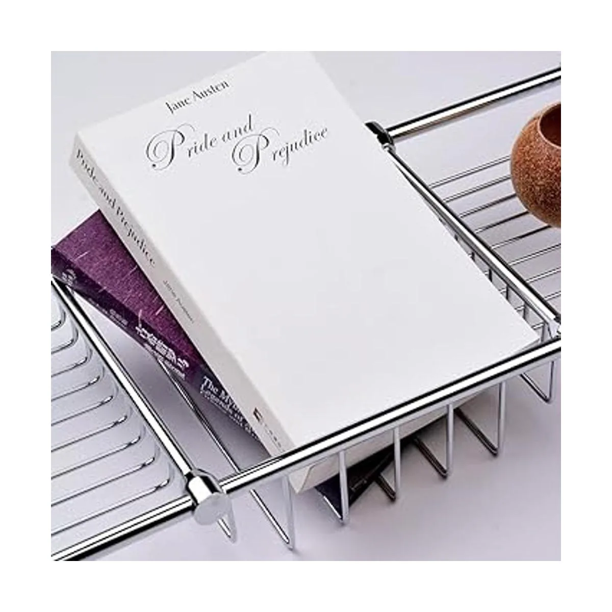 Estante de baño extensible de latón para bañera elegante_4