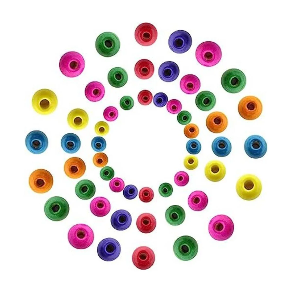 Honbay 600 cuentas redondas de madera de varios colores_1