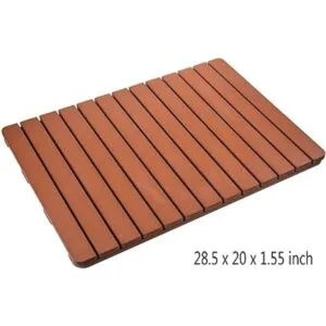 Alfombrilla de baño grande de alta calidad hecha de madera_2