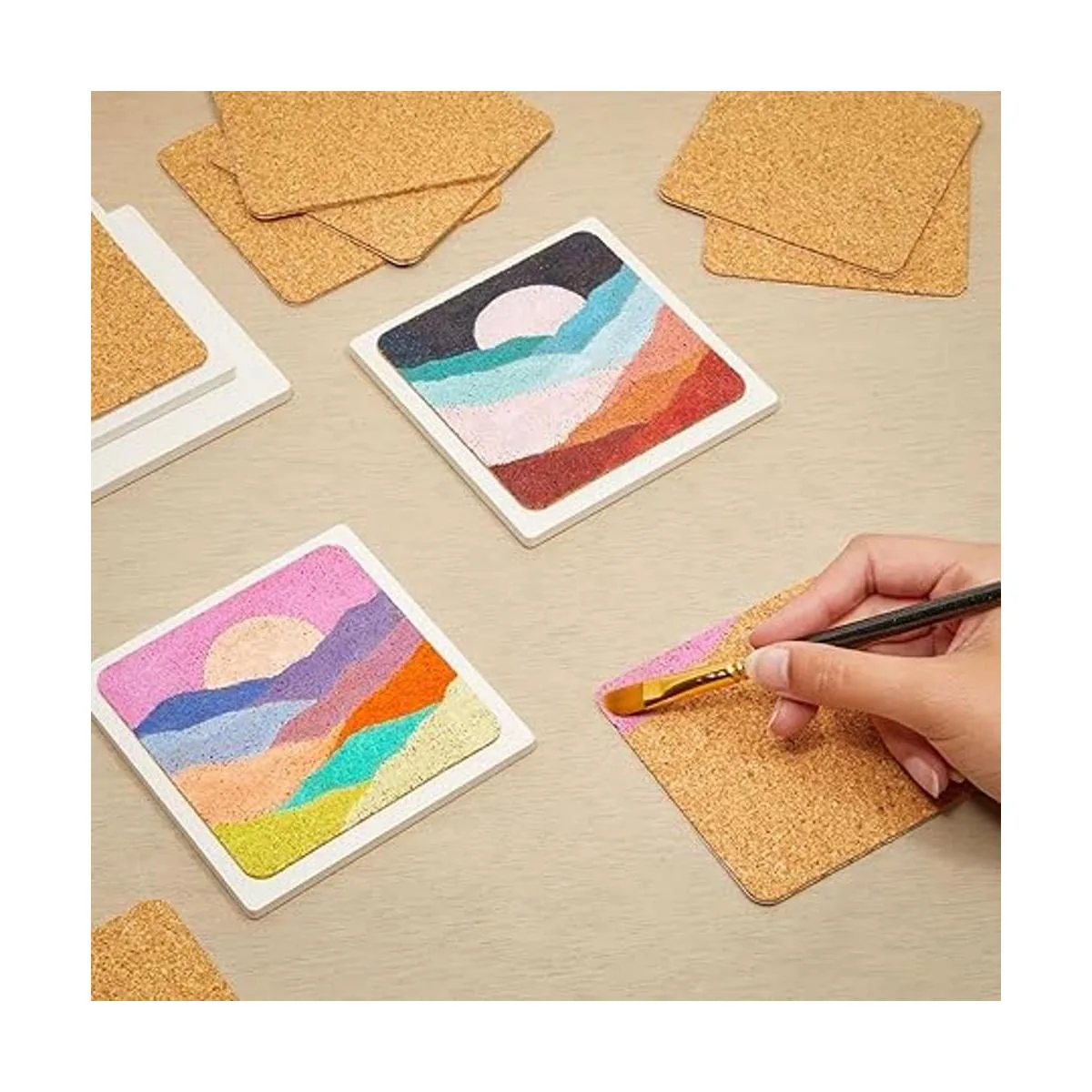 Parte trasera de corcho autoadhesiva cuadrada para_2