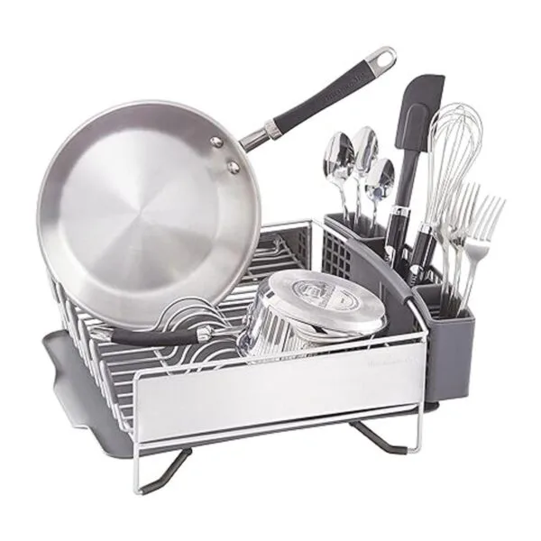 KitchenAid Escurridor compacto para platos de acero_4
