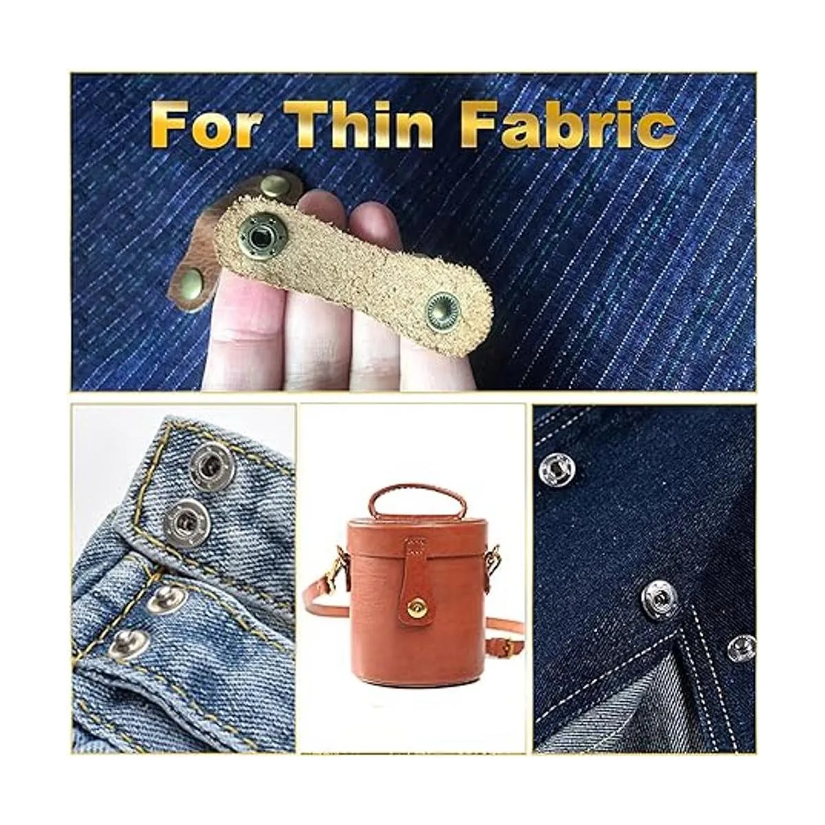 Juego de 120 cierres a presión de cuero 0.492 in de metal_3