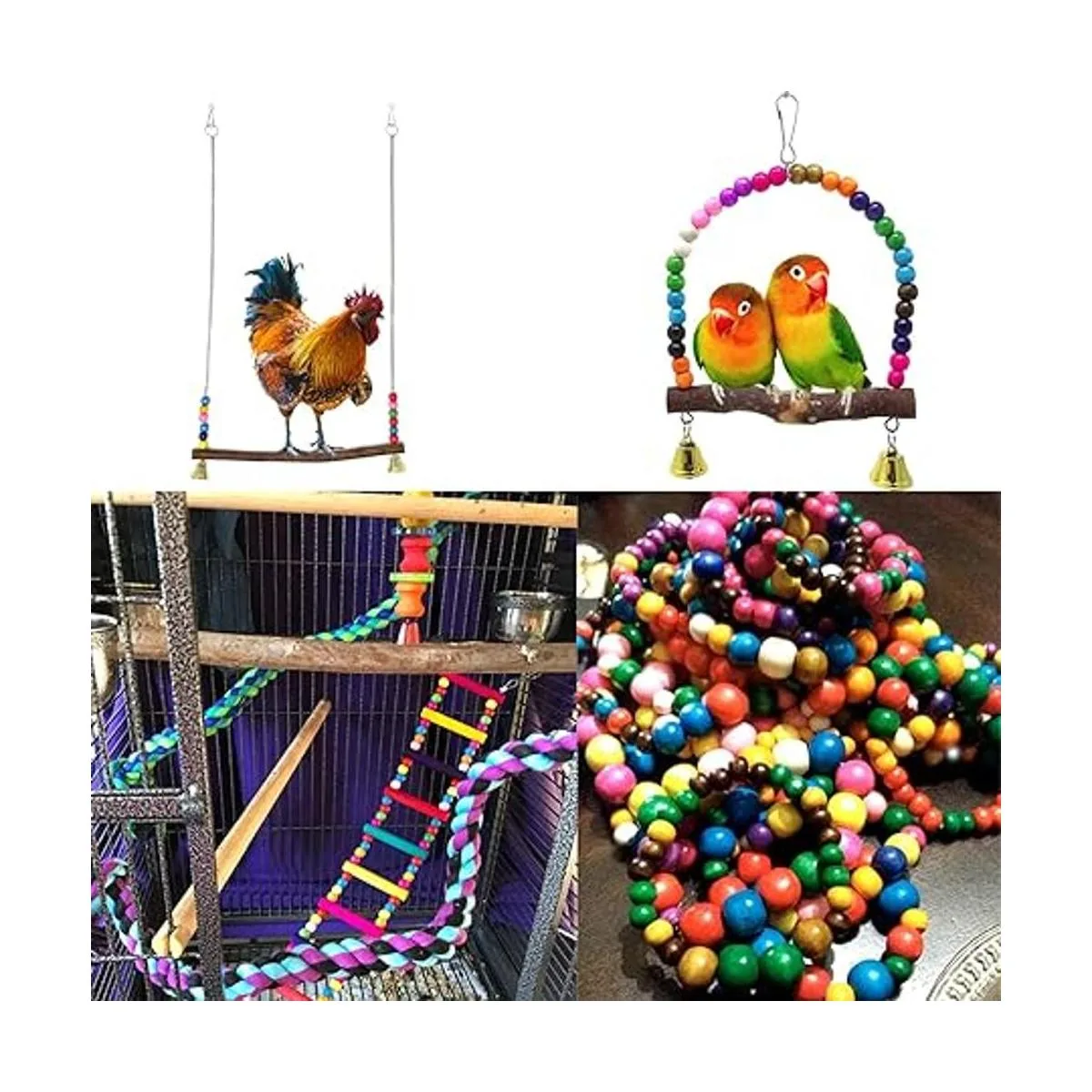 Honbay 600 cuentas redondas de madera de varios colores_7