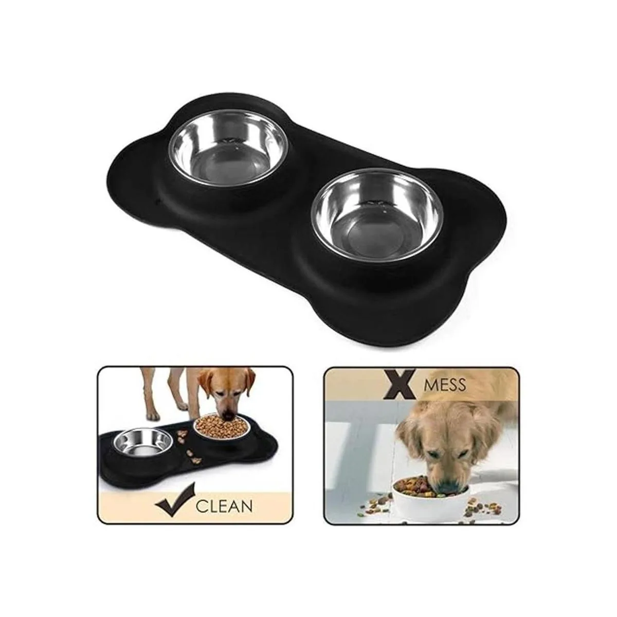 Pet Deluxe Cuencos para perros de acero inoxidable con_4
