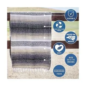 Manta mexicana tipo sarape tejida a mano perfecta para_4