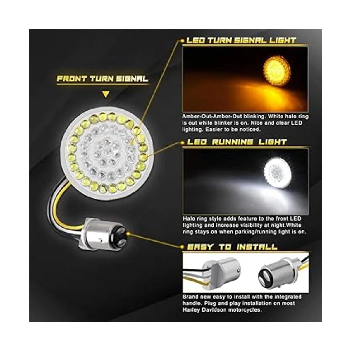 NTHREEAUTO Panel de luces LED con intermitentes frontales_2