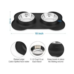 Pet Deluxe Cuencos para perros de acero inoxidable con_3