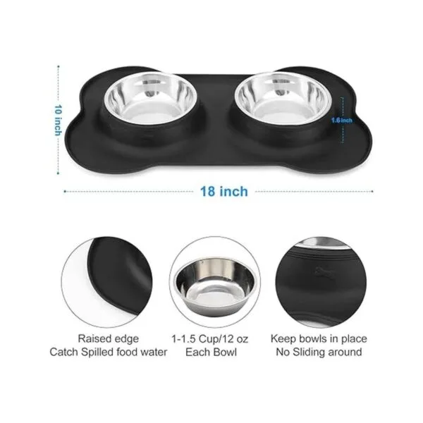 Pet Deluxe Cuencos para perros de acero inoxidable con_3