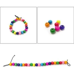 Honbay 600 cuentas redondas de madera de varios colores_6