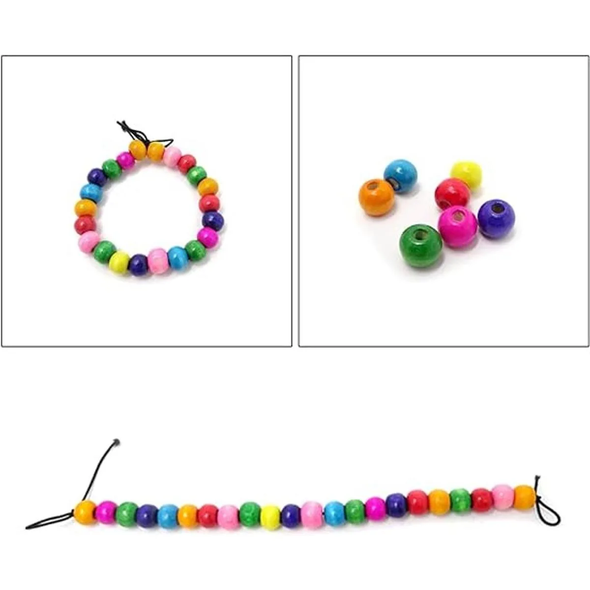 Honbay 600 cuentas redondas de madera de varios colores_6