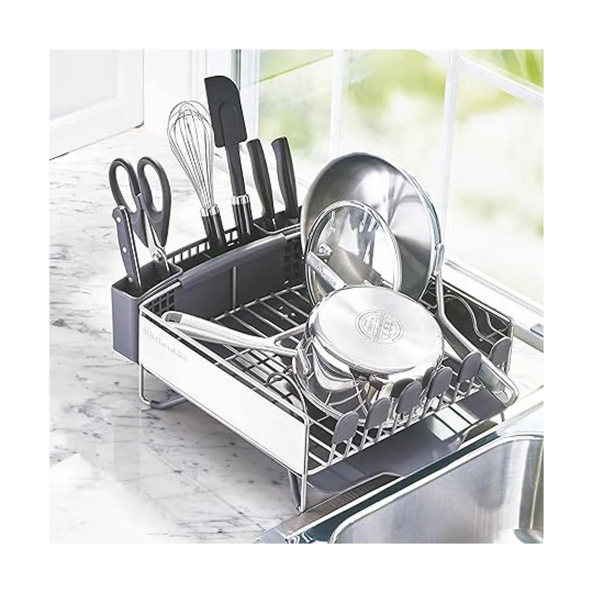 KitchenAid Escurridor compacto para platos de acero_6