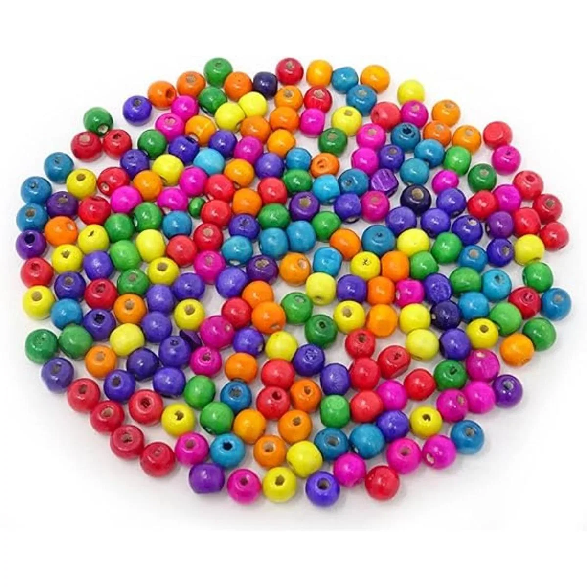 Honbay 600 cuentas redondas de madera de varios colores_5