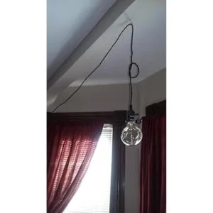 EFINEHOME Juego de 2 cables retorcidos de tela negra con_3