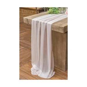 Lings Moment Camino de mesa de gasa transparente color_2