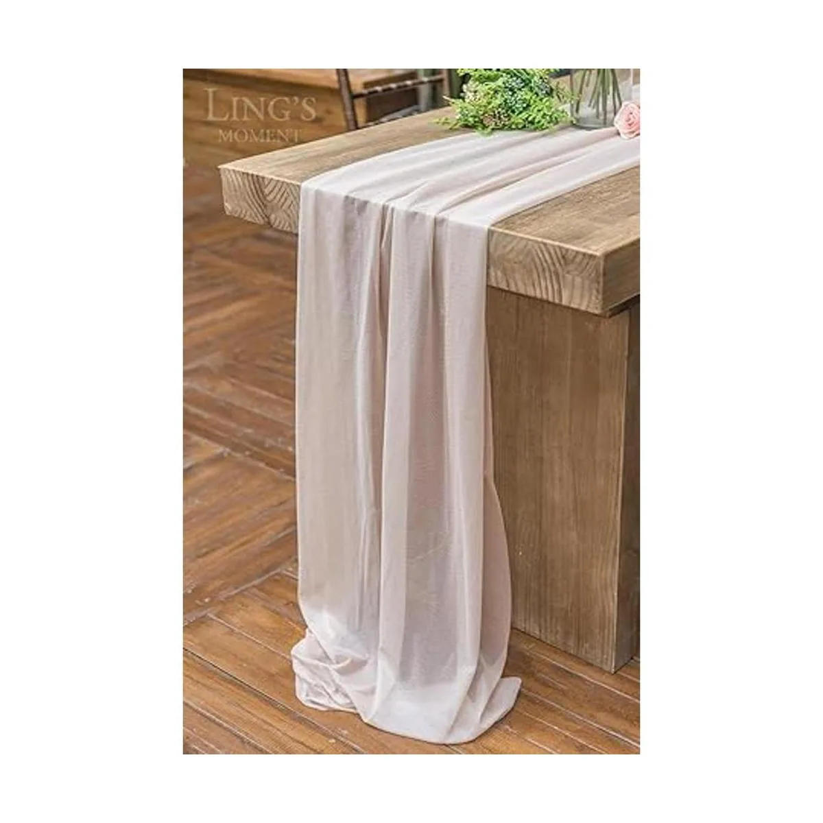 Lings Moment Camino de mesa de gasa transparente color_2